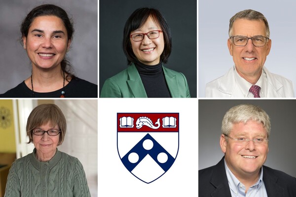 Headshots of five Penn professors elected 2024 AAAS Fellows.